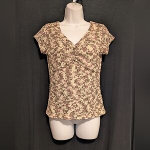 Multicolored Alfani S Short Sleeves Pullover Top